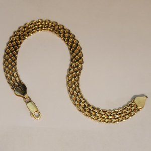 **SOLD**14k Yellow Gold Vintage Mesh Bracelet made in Italy 7.5" 8mm 5.17 grams